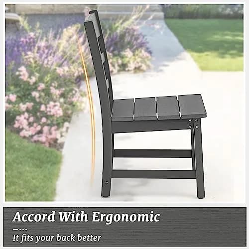 Cozyman Armless Outdoor Dining Chairs | All Weather Resistant HDPS Patio Chairs thumbnail 4