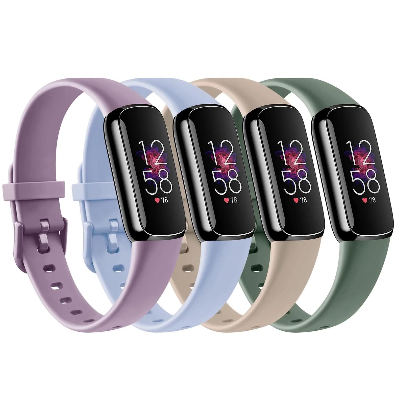 AK 4 Pack Sport Bands Compatible with Fitbit Luxe Small | 15mm Width - main product image