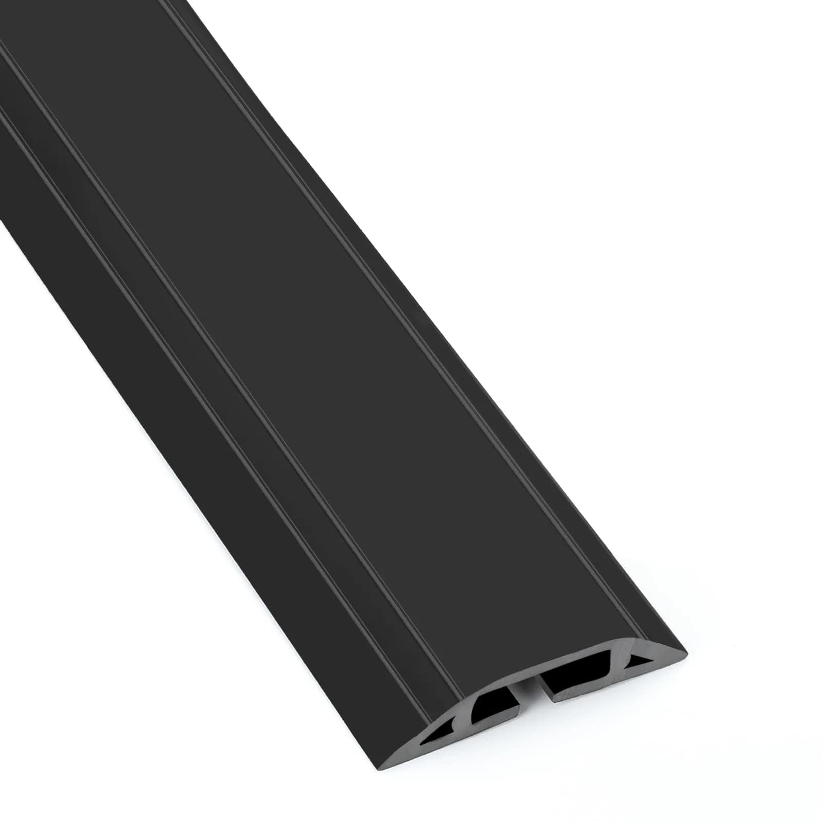 Eapele Heavy Duty Floor Cable Cover Protector 3.03" Wide x 10 ft Long | Prevents Trip Hazards — Solid Black