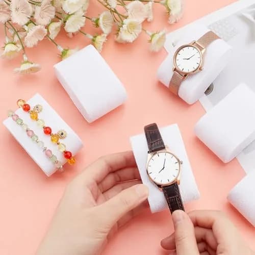 PH PandaHall 12pcs Watch Pillow Inserts 2.8×1.8×1.5" White Watch Display Pillow for Jewelry & Small Business thumbnail 2