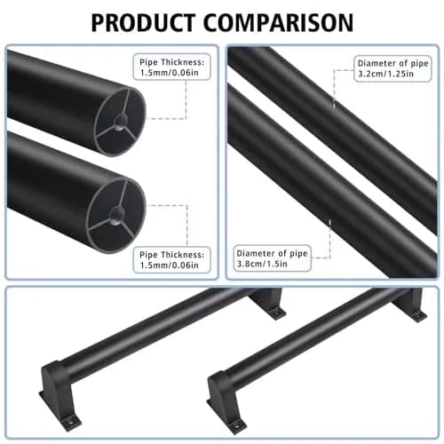 SDNBHT Industrial Stair Railing 1.22 m (4 ft) Black | Heavy Duty Aluminum Handrail for Indoor & Outdoor Steps thumbnail 3