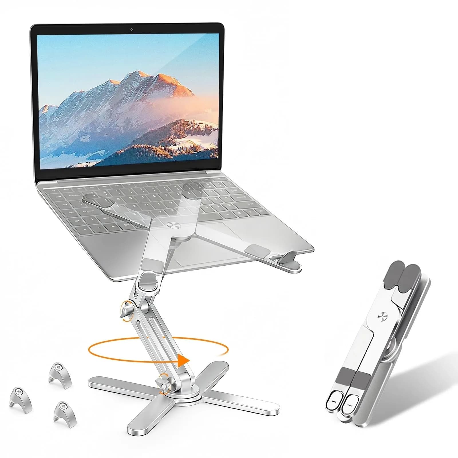 Moallia N86 360 Rotating Laptop Stand 790g (1.75 lb) | Adjustable Aluminum Ergonomic Riser for Laptops up to 16 Inches