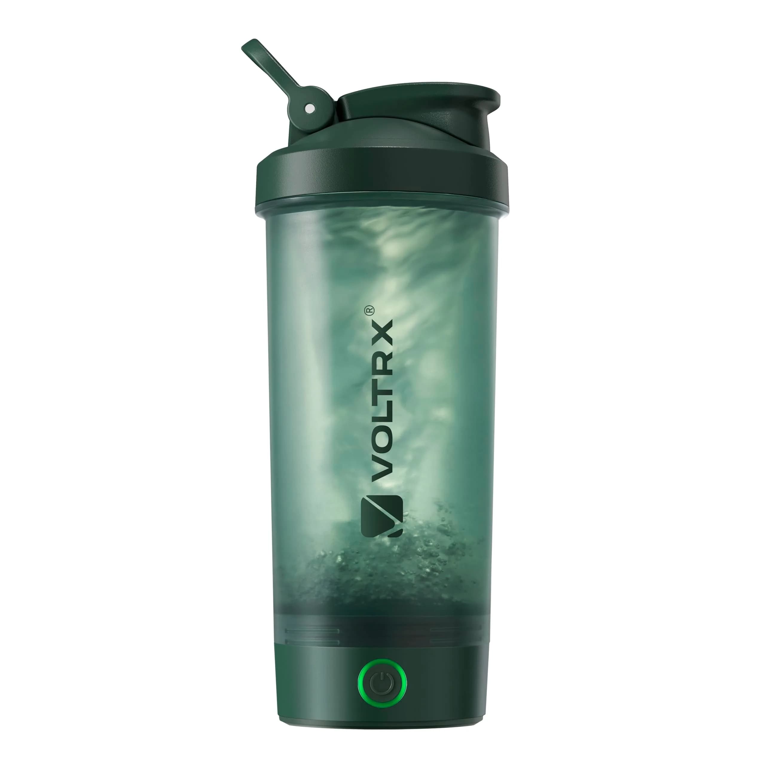 VOLTRX Merger Electric Protein Shaker Bottle 675ml (24oz) | USB C Rechargeable Mixer for Smooth Shakes — Dark Green