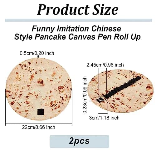 OLYCRAFT Tortilla Pencil Case Holder Roll 22cm (8.66 Inch) | Funny Pancake Stationery Pouch for Students & Office thumbnail 2