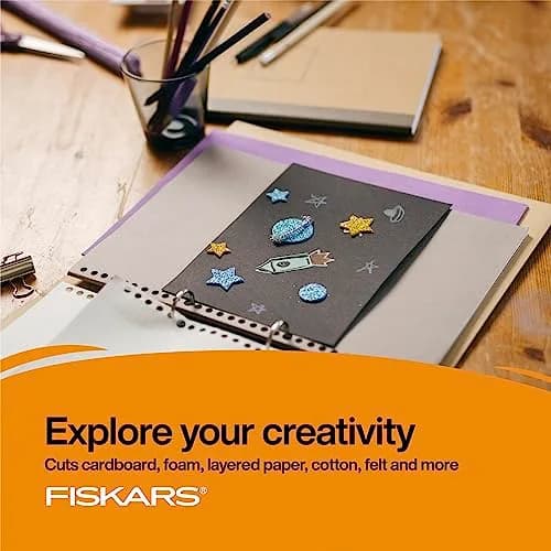Fiskars 7" SoftGrip Left-Handed Student Scissors for Kids 12+ | Precise, Ergonomic & Glitter Handle thumbnail 3