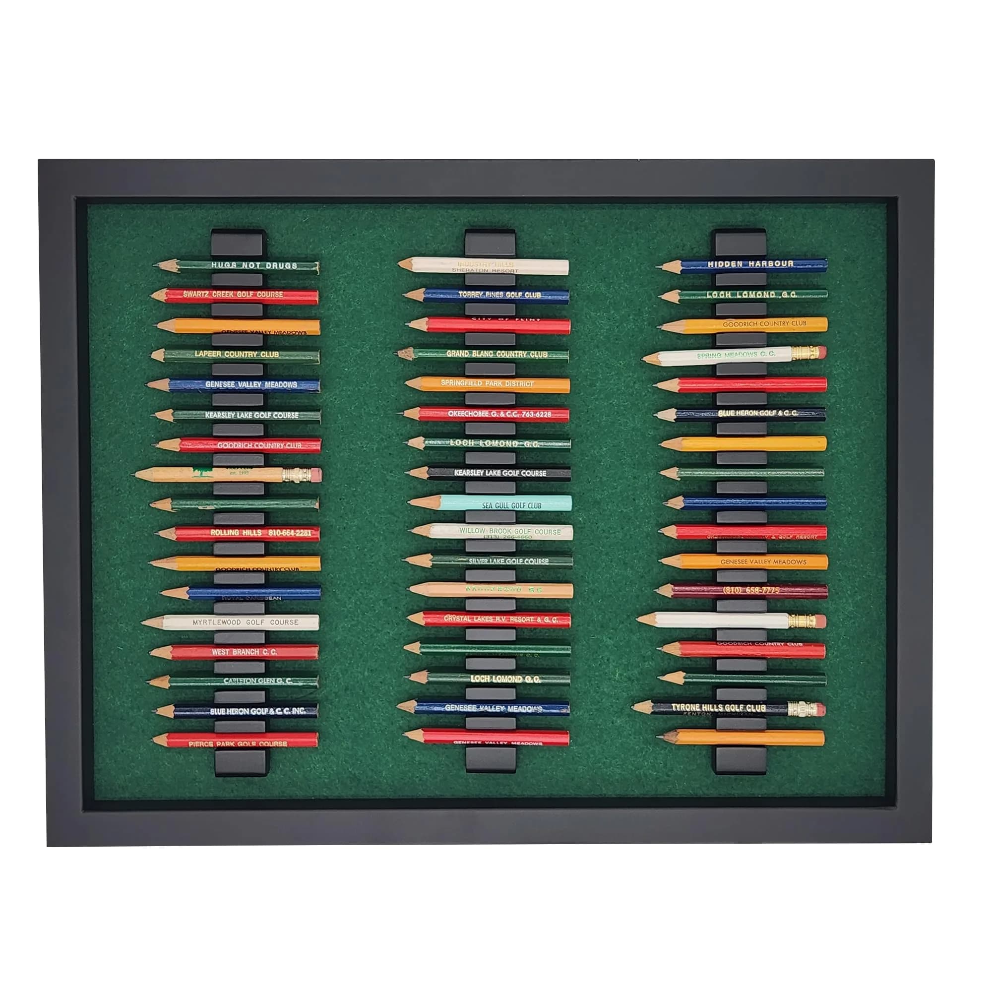 18hills Premium Wood Golf Pencil Case Holder Display 17.4x13.7x1.25 inches | Holds 51 Pencils - main product image