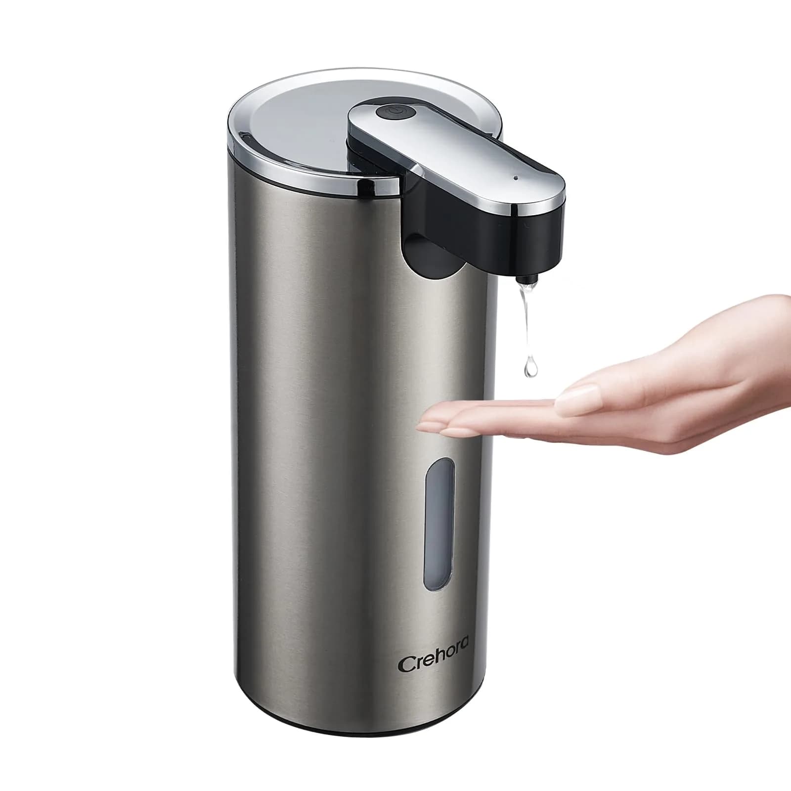 Crehora Automatic Liquid Soap Dispenser Touchless Stainless Steel 340ml (12oz) | Hygienic Hands-Free Dispensing - main product image