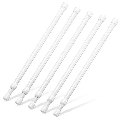 Goowin White 5 Pack Tension Rod 16-28 Inch | No-Drill Spring Tension Rods for Closets and Cupboards thumbnail 1