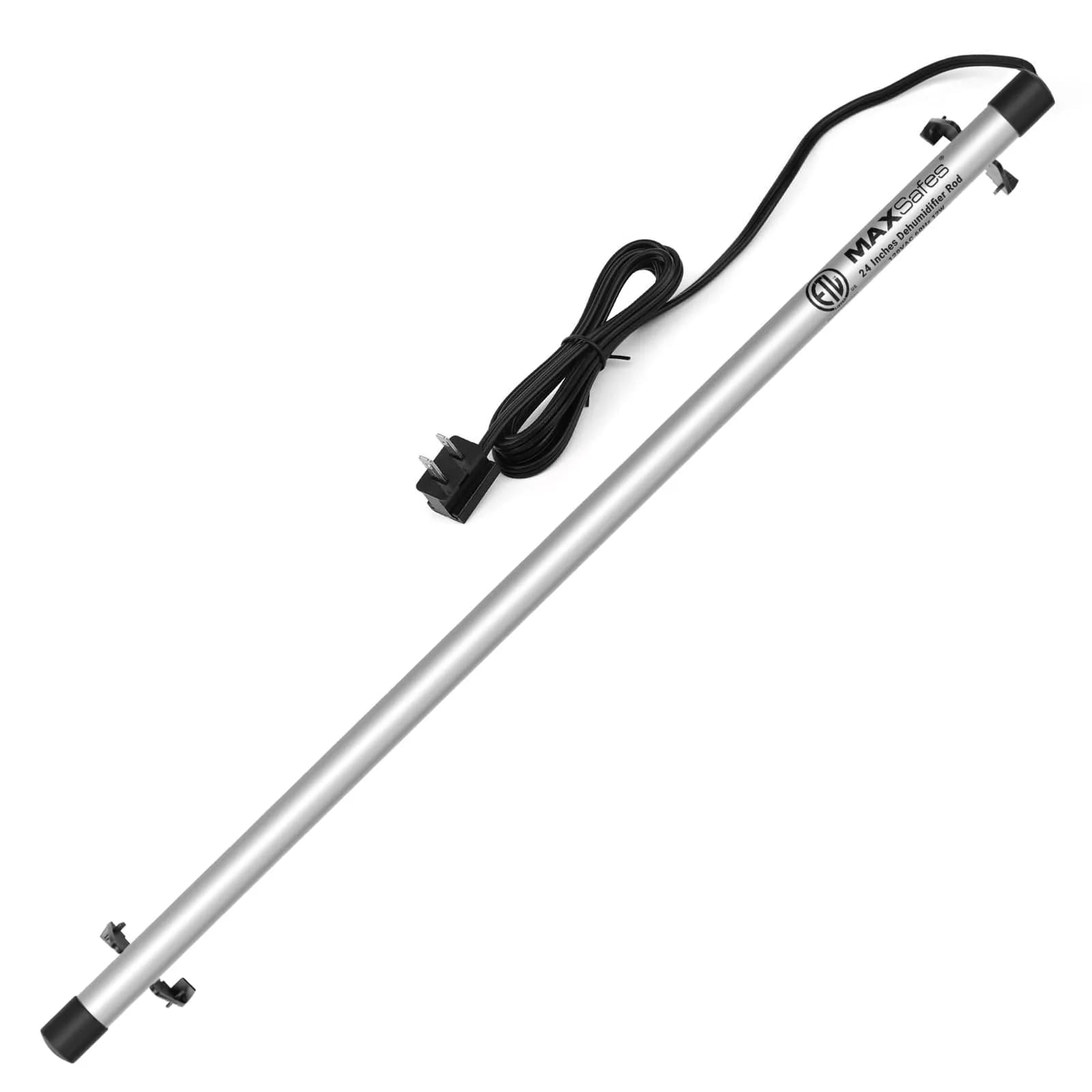 MAXSafes Dehumidifier Rod High Power 18in (46cm) | Maintenance-Free Humidity Control for Safes & Enclosures — Silver / 24in