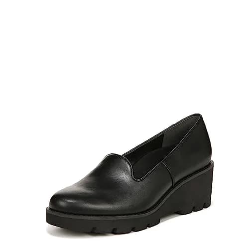 Vionic Women's Aster Willa Wedge Black Leather 2.25" Heel | Supportive Arch Support Dress Shoes for Women thumbnail 1