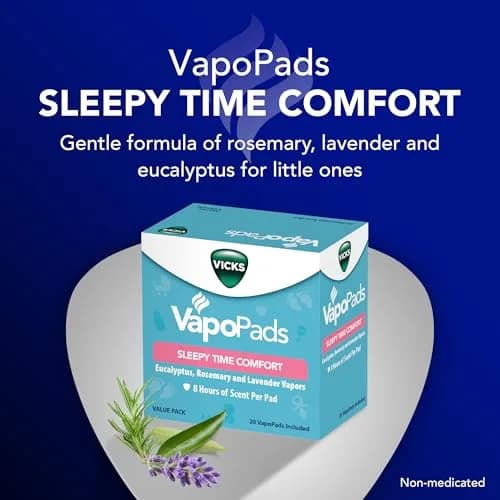 Vicks VapoPads Sleepy Time Comfort 20 Count | Calming Rosemary, Lavender, Eucalyptus Scents for Better Breathing thumbnail 2