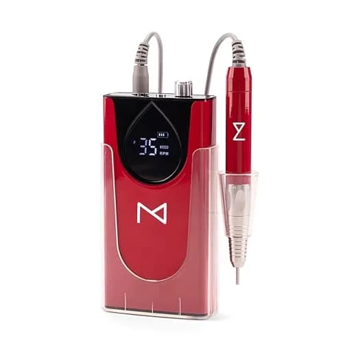 M Max Brushless 2-in-1 Nail Drill 35000 RPM Cordless Red | Professional Salon & Home Use thumbnail 2