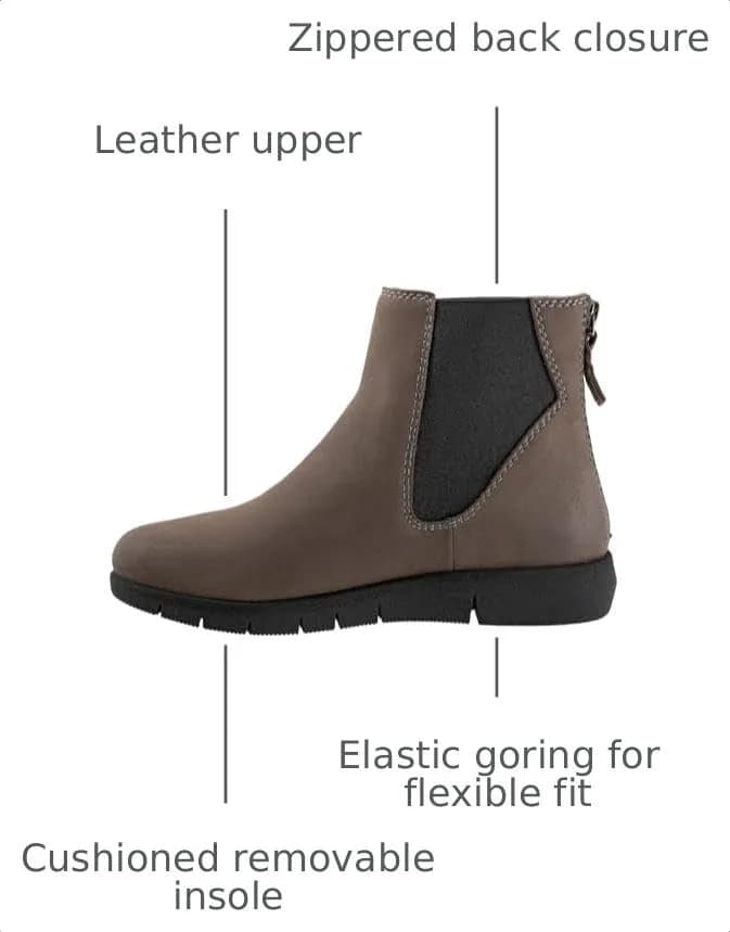SoftWalk Albany Grey Women's Boots 9.5 X-Wide | Comfortable Leather Ankle Boot thumbnail 4