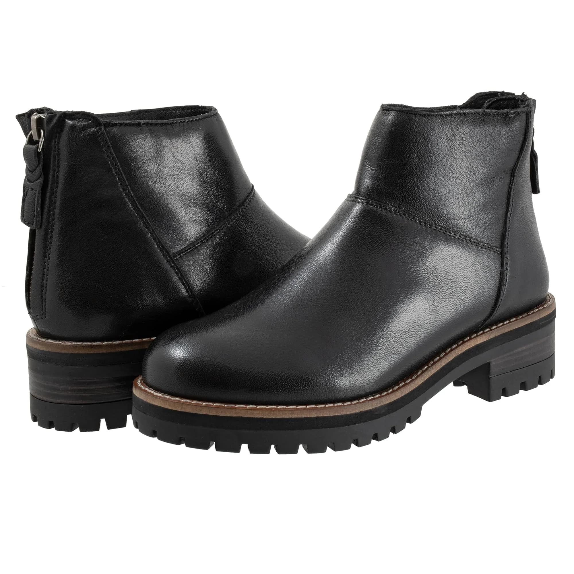 SoftWalk Elmhurst Women's Boot 9.5M | Leather Ankle Boot with Block Heel - main product image