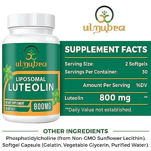 Ulmubra 800 MG Liposomal Luteolin Supplement | Maximum Absorption & Antioxidant Support for Brain & Well-Being, 60 Softgels thumbnail 4