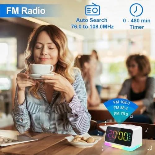 JALL Digital Alarm Clock with FM Radio, Night Light & Dual Alarm | Easy for Seniors & Kids thumbnail 7