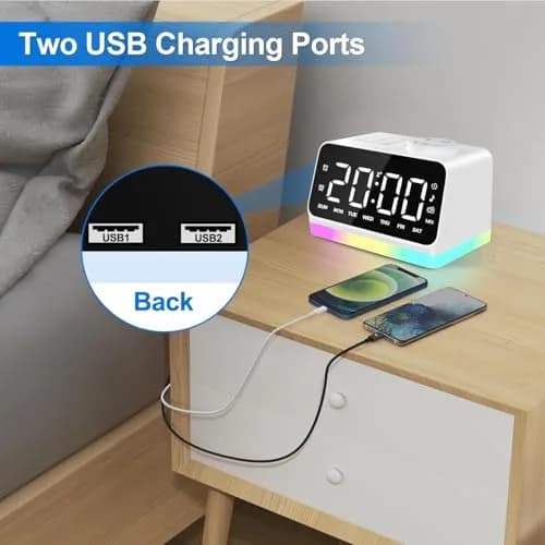 JALL Digital Alarm Clock with FM Radio, Night Light & Dual Alarm | Easy for Seniors & Kids thumbnail 8