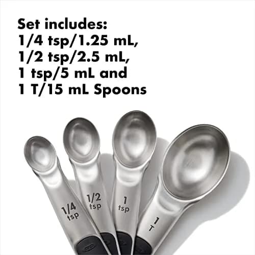 OXO Good Grips Stainless Steel Measuring Cups and Spoons Set with Magnetic Snaps | 8-Piece Set with Etched Markings thumbnail 7