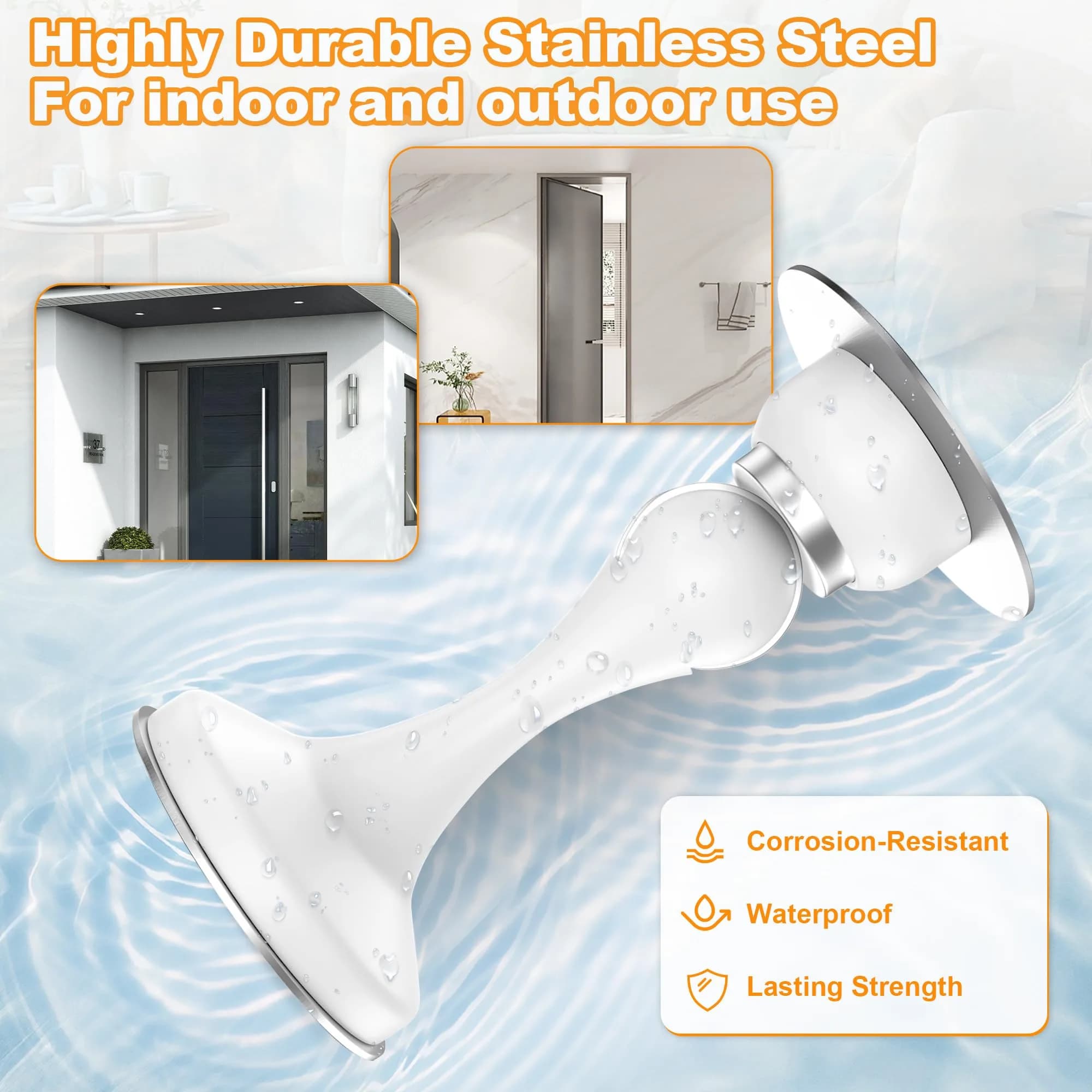 Crosize Magnetic Door Stopper 4 Pack White | Strong Magnetism for Wall and Floor Mounting thumbnail 5