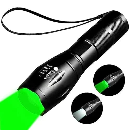 YZYOE 2-in-1 White & Green Light Flashlight 12.5cm (4.92in) | Rechargeable Zoom Tactical Outdoor Torch thumbnail 1