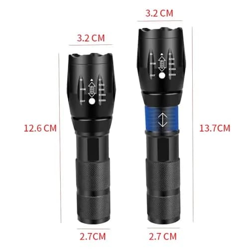 YZYOE 2-in-1 Rechargeable Flashlight with White & Blue Light 12.5 cm (4.92 in) | Zoomable Beam for Blood Tracking & General Use thumbnail 7