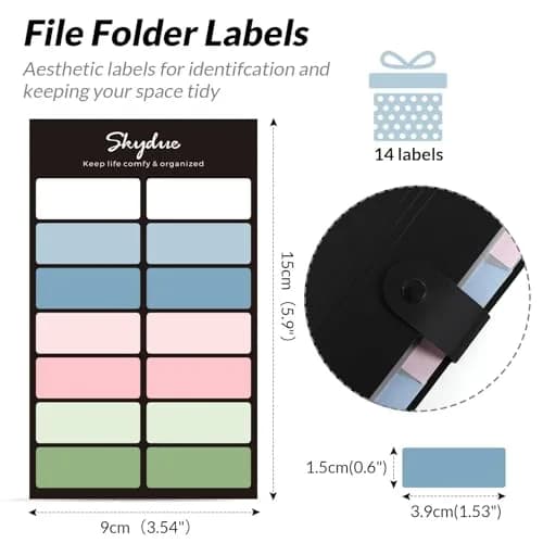 SKYDUE Expanding File Folders with Labels, 4-Pack Black | Portable A4 Letter Size Document Organizer thumbnail 4