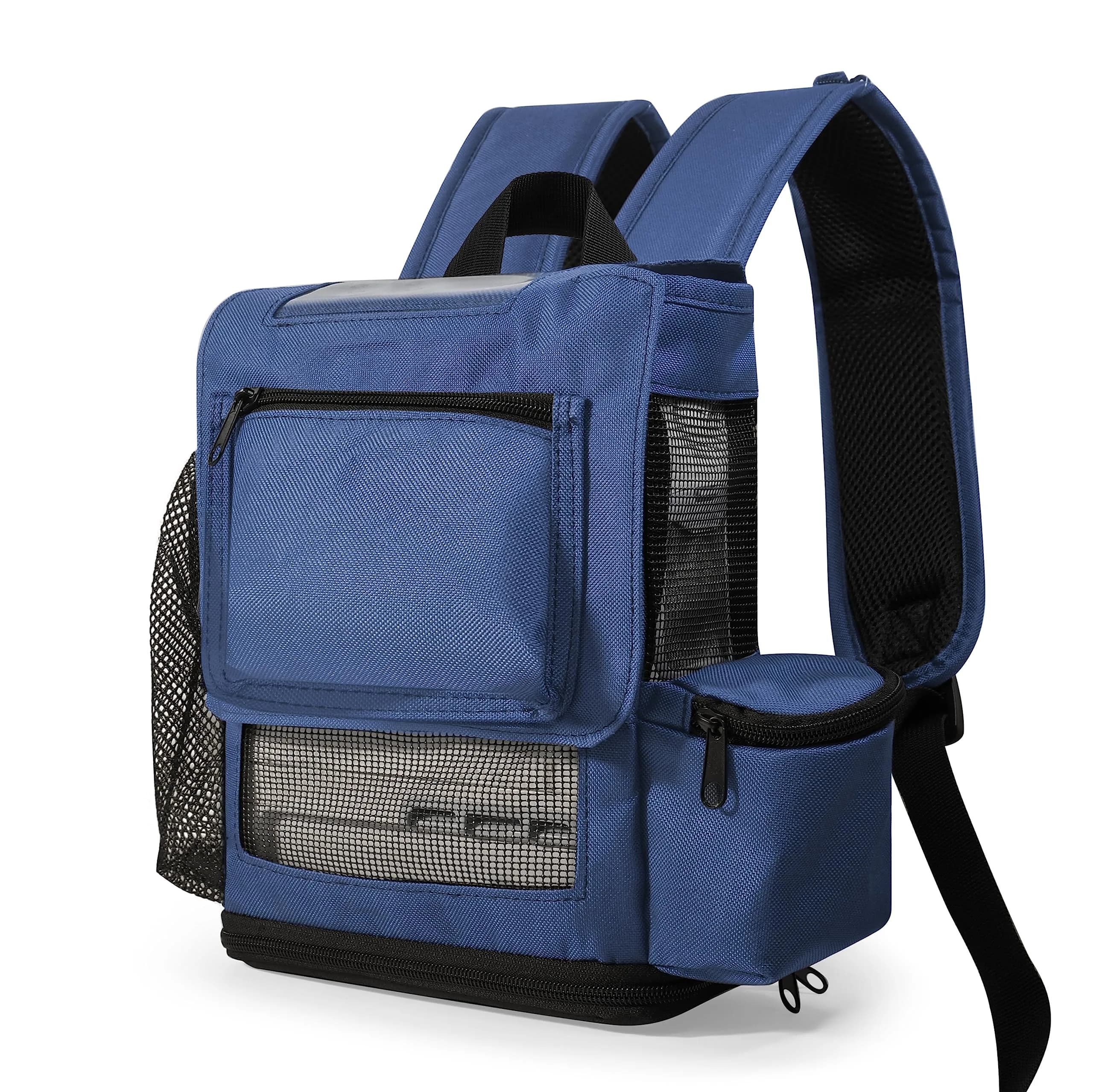 O2TOTES Backpack for Inogen One G5 & Rove 6, Navy Blue, 7.2 inches (18.3 cm) Width - main product image