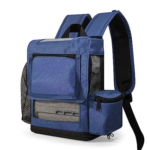 O2TOTES Backpack for Inogen One G5 & Rove 6, Navy Blue, 7.2 inches (18.3 cm) Width thumbnail 1