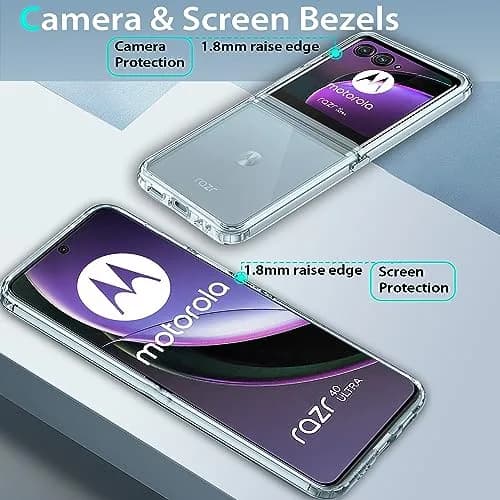 Zeking Clear Hybrid Case for Motorola Razr 40 Ultra/Razr Plus | Shockproof Bumper with Non-Yellowing Acrylic thumbnail 3