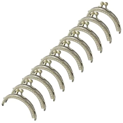 Piutouyar 10 Pcs Metal Purse Frame, 8.5cm / 3.3inch, Bronze | Retro Style Purse Hardware for Jewelry & Bag Making thumbnail 1