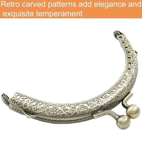 Piutouyar 10 Pcs Metal Purse Frame, 8.5cm / 3.3inch, Bronze | Retro Style Purse Hardware for Jewelry & Bag Making thumbnail 5