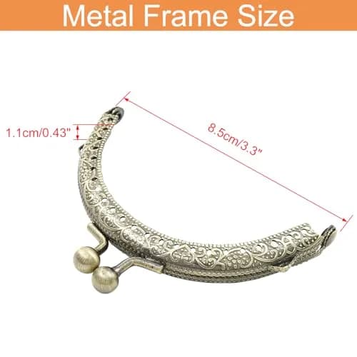 Piutouyar 10 Pcs Metal Purse Frame, 8.5cm / 3.3inch, Bronze | Retro Style Purse Hardware for Jewelry & Bag Making thumbnail 2