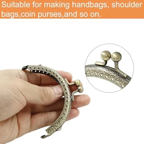 Piutouyar 10 Pcs Metal Purse Frame, 8.5cm / 3.3inch, Bronze | Retro Style Purse Hardware for Jewelry & Bag Making thumbnail 3