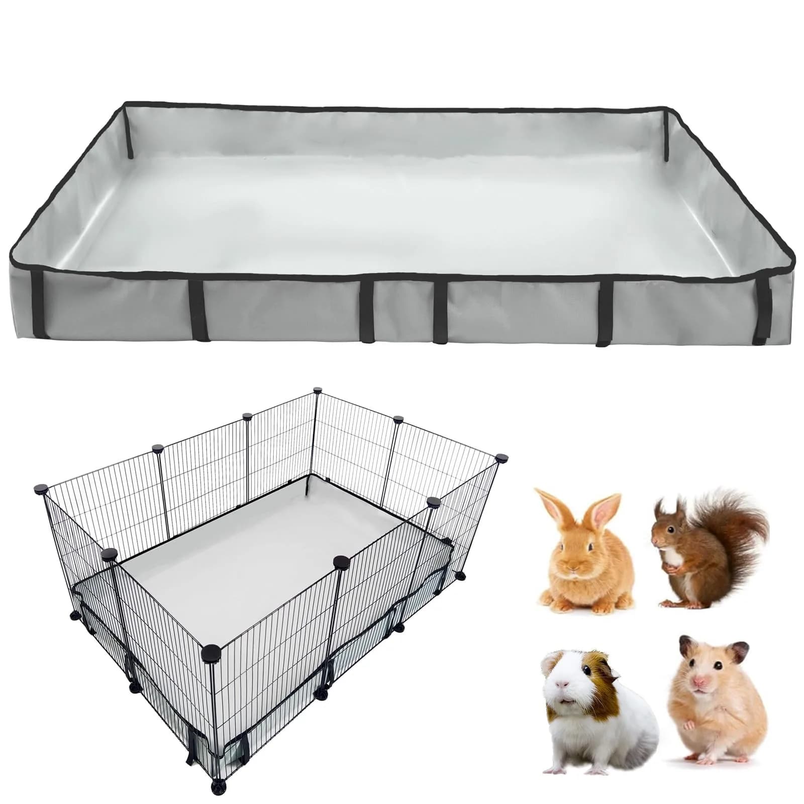 DZWLKJ Waterproof Guinea Pig Cage Liner 71cm x 107cm (28"x42") | Raised Sides Prevent Mess