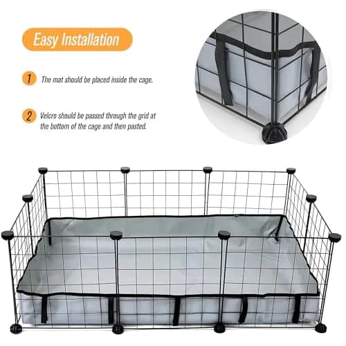 DZWLKJ Waterproof Guinea Pig Cage Liner 71cm x 107cm (28"x42") | Raised Sides Prevent Mess thumbnail 3