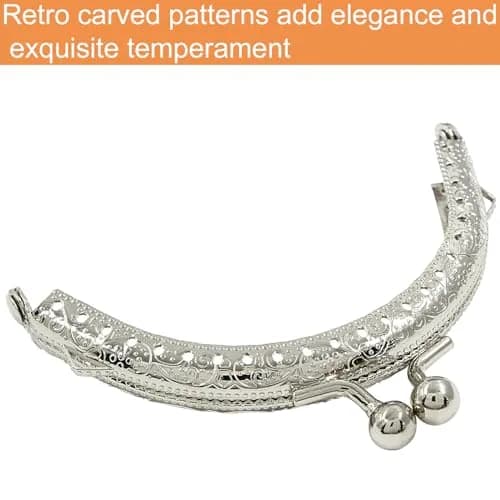 Piutouyar Metal Purse Frame 8.5cm | Retro Silver Art Supplies thumbnail 5