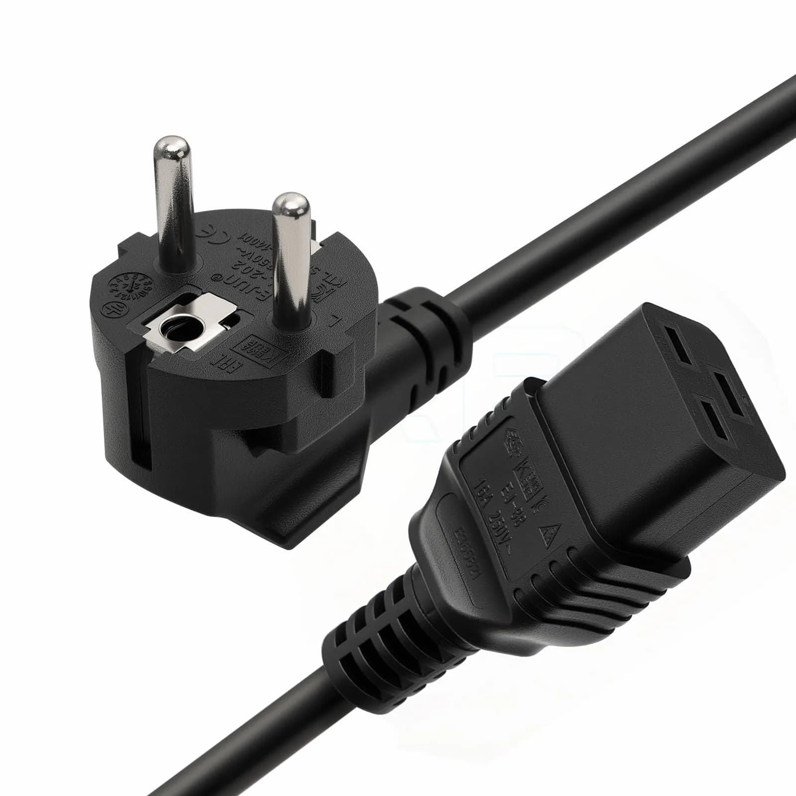 DRRI IEC C5 Plug to Europe Schuko CEE 7/7 Socket Extension Cable 10cm (3.28Ft) | 2.5A 250V Rated — EU-C19-1.8M/5.90FT