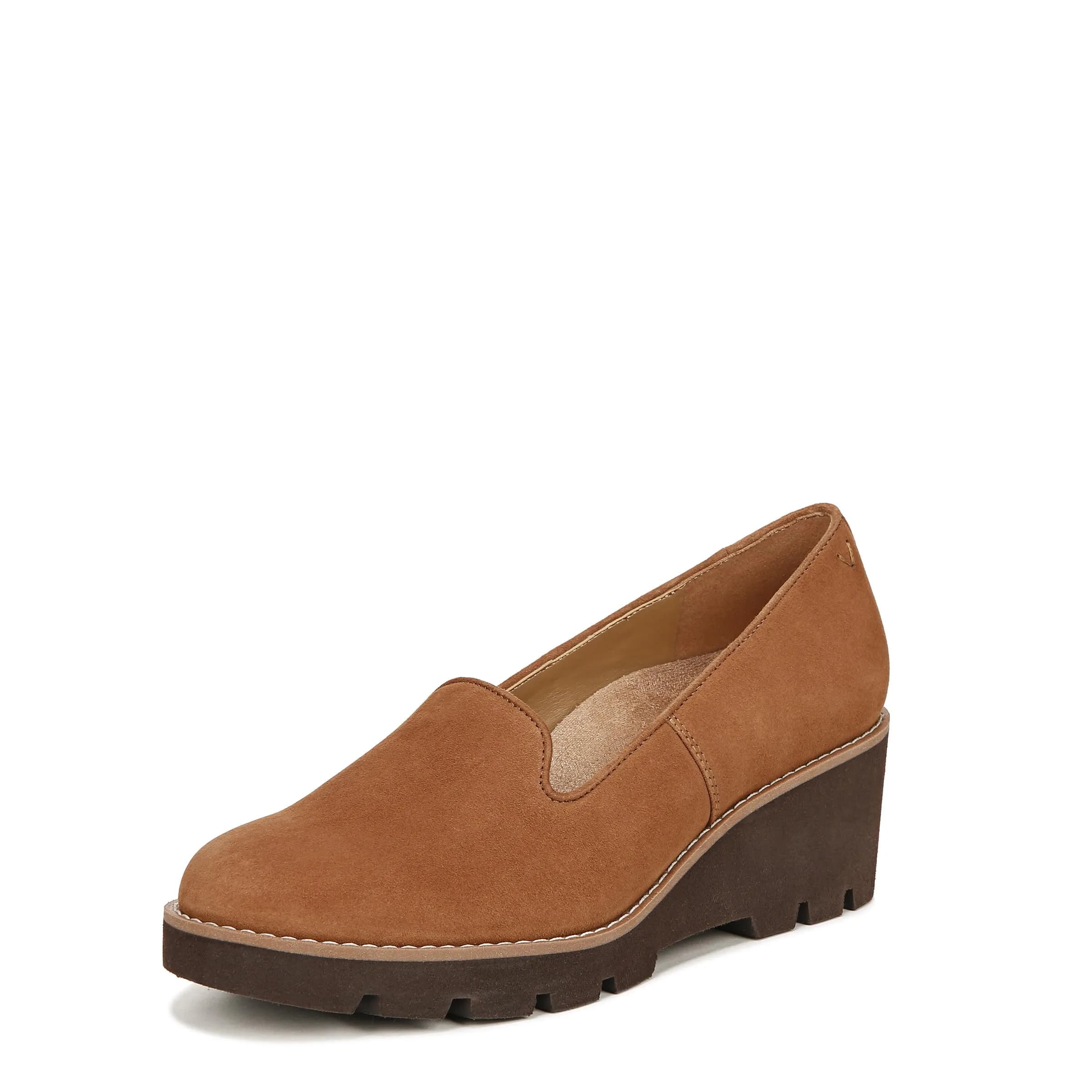 Vionic Women’s Aster Willa Wedge Dress Shoes Black Leather 8.5 Medium | Supportive Arch Support Orthotic — Brown Suede / 9