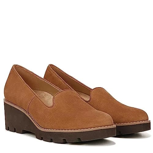 Vionic Willa Wedge Loafer Shoes Brown Suede 6 M (2.27 kg) | APMA Accepted Arch Support thumbnail 6