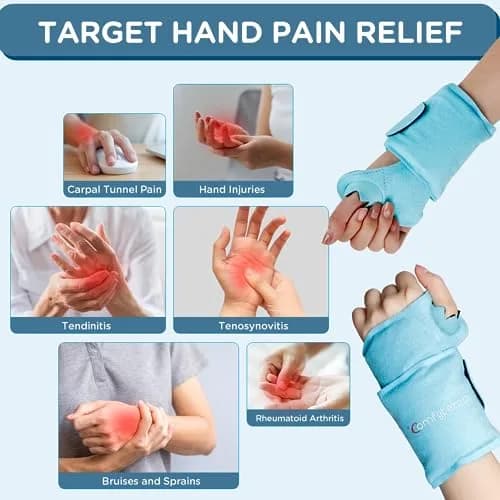 Comfytemp Wrist Ice Pack Wrap Carpal Tunnel Relief 2 Pack | Targeted Cold & Hot Therapy for Hand & Wrist Pain thumbnail 2