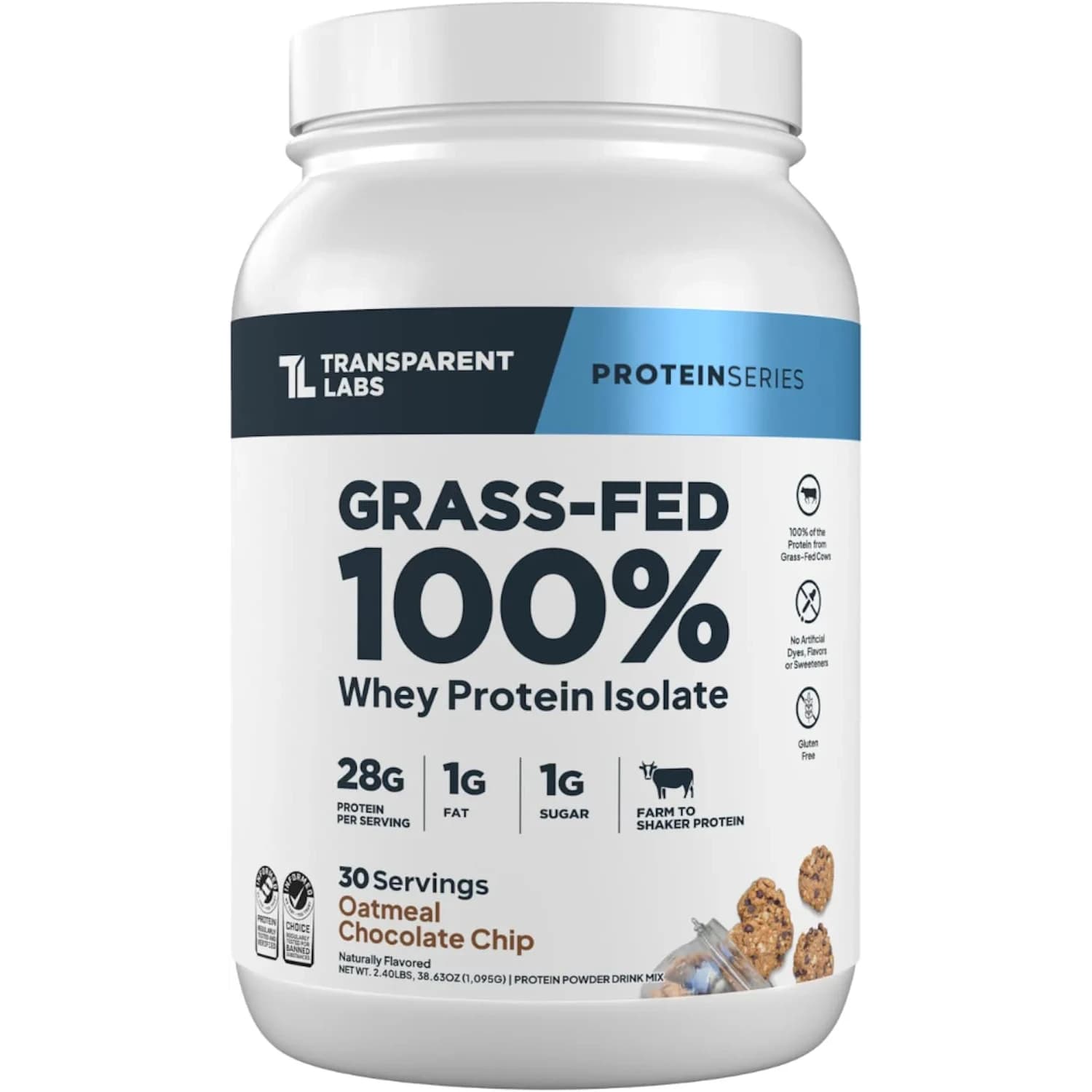 Transparent Labs protein powder tub Whey isolate 30 servings
