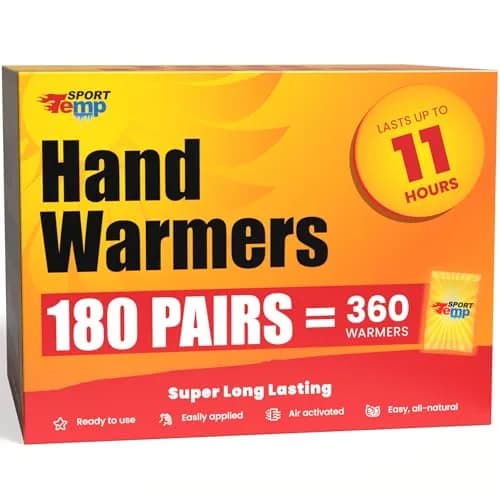 Sport Temp Hand Warmers 180 Pairs (360 Count) | Up to 11 Hours Heat | Air Activated Disposable Warmers thumbnail 1