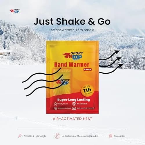 Sport Temp Hand Warmers 180 Pairs (360 Count) | Up to 11 Hours Heat | Air Activated Disposable Warmers thumbnail 5