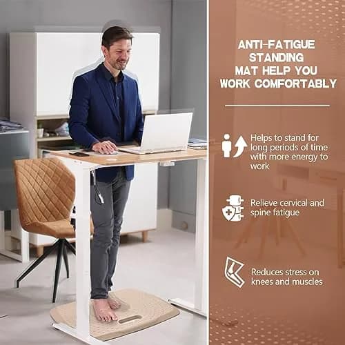 ergohead Anti Fatigue Floor Mat with Massage Points | Rose Gold, 17" x 22" | Cushioned Support for Office & Kitchen thumbnail 2