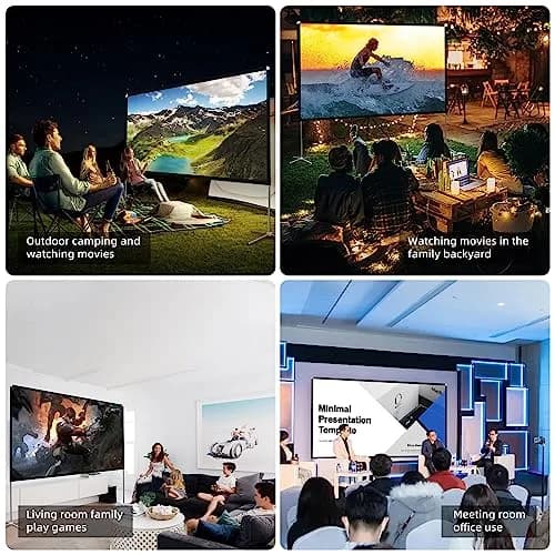 AODIOU 120 Inch Portable Projector Screen with Stand & Carry Bag | Wrinkle-Free HD 4K Outdoor Movie Screen thumbnail 4