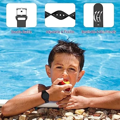 R-fun Waterproof Air Tag Bracelet 2 Pack | Silicone GPS Item Finder Case Cover thumbnail 6
