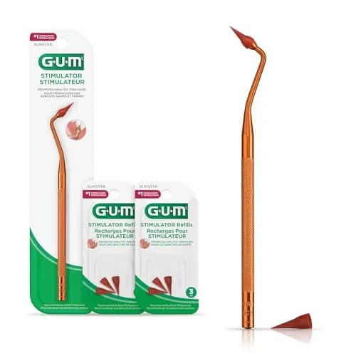 GUM Permanent Handle Gum Stimulator with Rubber Tip & 3 Refills | Reusable, Eco-Friendly Oral Care thumbnail 1