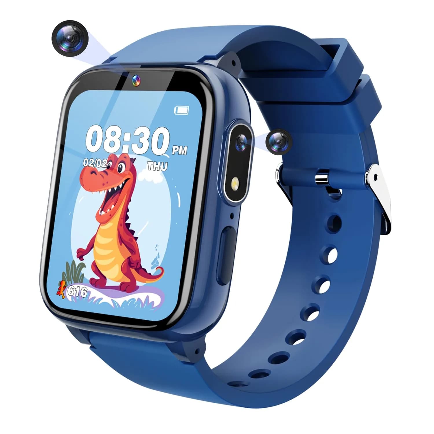 Sueseip Kids Smart Watch 1.69" Touchscreen Pink | Educational & Entertaining — Blue