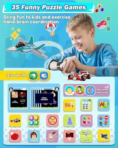 Sueseip Kids Watch for Boys, Touchscreen Dual Cameras, 1.69" HD Display, Educational & Entertainment Features thumbnail 4