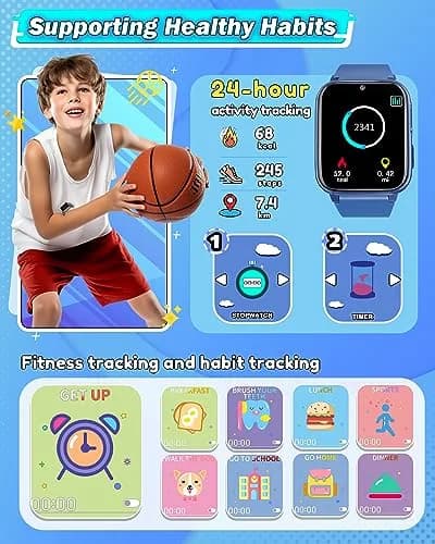 Sueseip Kids Watch for Boys, Touchscreen Dual Cameras, 1.69" HD Display, Educational & Entertainment Features thumbnail 6